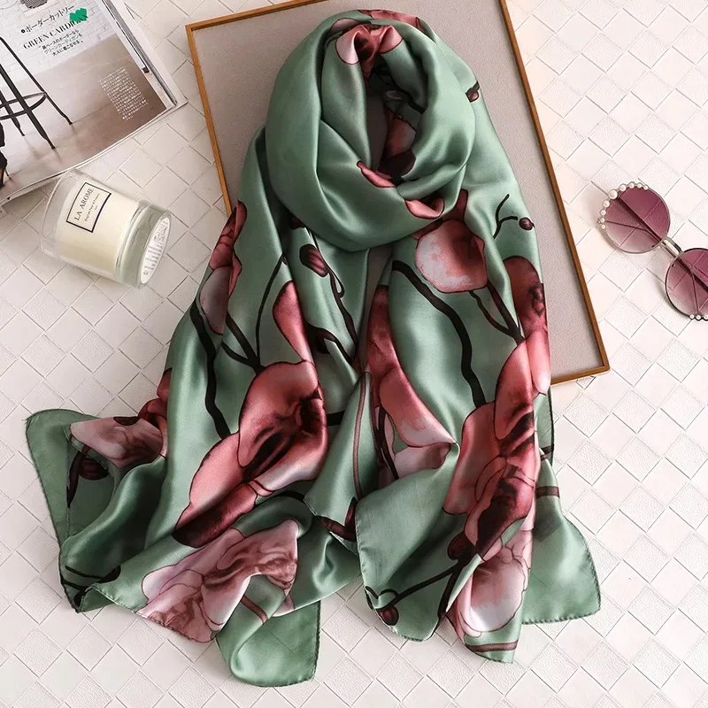 Luxury brands women silk scarf female Plaid printed scarves ladies beach sunscreen wrap chiffon shawl bandanna foulard muffler
Luxury brands women silk scarf female Plaid printed scarves ladies beach sunscreen wrap chiffon shawl bandanna foulard muffler