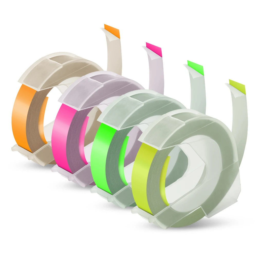 3D Embossing Tape 9mm For DYMO 3D Embossing Label Tape 4PK Fluorescent Orange/Pink/Green for Dymo Motex E101 Manual Label Maker
3D Embossing Tape 9mm For DYMO 3D Embossing Label Tape 4PK Fluorescent Orange/Pink/Green for Dymo Motex E101 Manual Label Maker