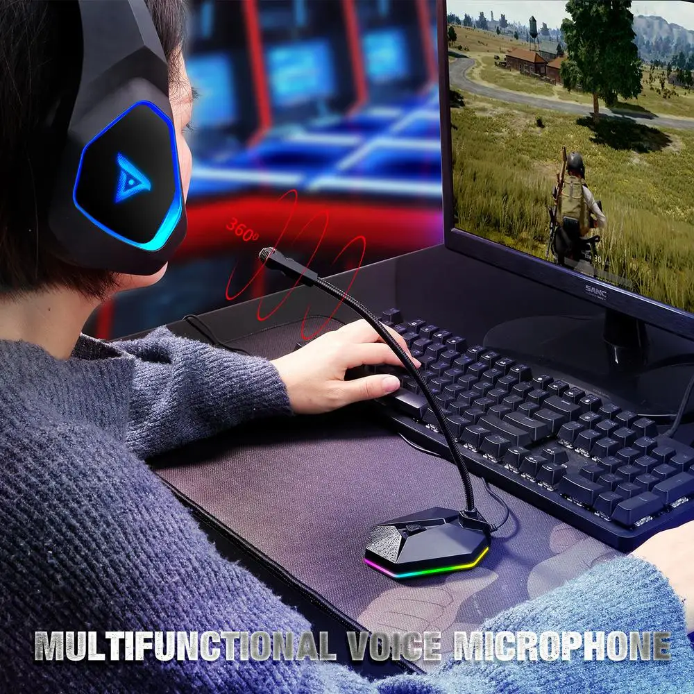 Computer Usb Microphone Rgb Luminous Flexible Microphone Chat Video Conference Microphone Noise Reduction Voice Chat Receiver
Computer Usb Microphone Rgb Luminous Flexible Microphone Chat Video Conference Microphone Noise Reduction Voice Chat Receiver