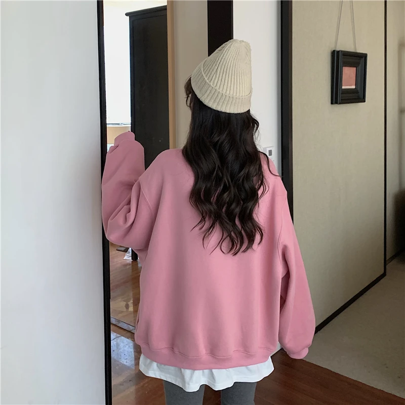 XZ1062 women 2021 new Korean version loose fake two-piece plus velvet Sweatshirts
XZ1062 women 2021 new Korean version loose fake two-piece plus velvet Sweatshirts