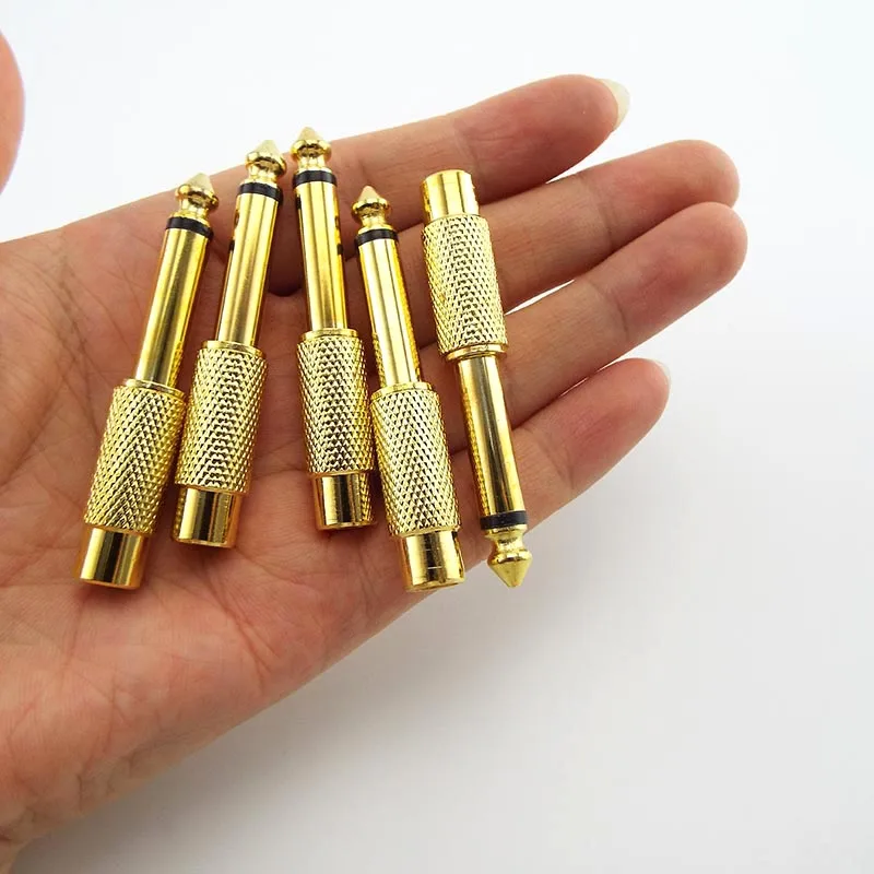 2pcs 6.35mm 1/4" Male Mono Plug Audio Adapter to RCA Female 6.5mm to AV Jack Golden Connector TS For Home KTV W17
2pcs 6.35mm 1/4" Male Mono Plug Audio Adapter to RCA Female 6.5mm to AV Jack Golden Connector TS For Home KTV W17
