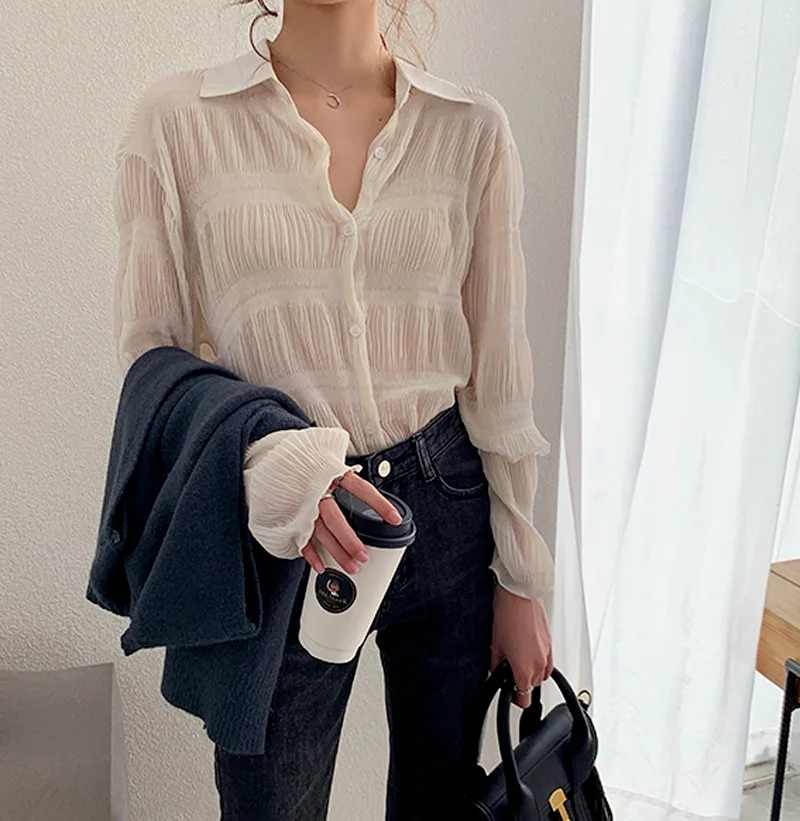 Femme Turn-down Collar Solid Vintage Elegant OL Women Chiffon Shirts Fashion 2021 Spring Casual Long Sleeve Blusas Female Tops
Femme Turn-down Collar Solid Vintage Elegant OL Women Chiffon Shirts Fashion 2021 Spring Casual Long Sleeve Blusas Female Tops