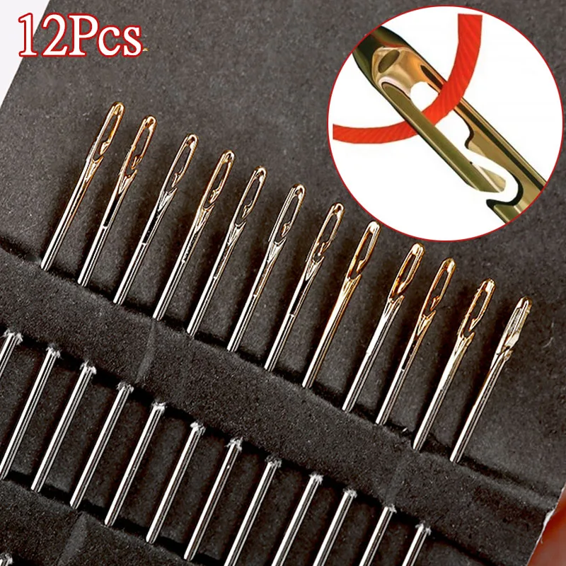 12pcs Self-Threading Sewing Needles Stainless Steel Quick Automatic Threading Needle Stitching Pins DIY Punch Needle Threader
12pcs Self-Threading Sewing Needles Stainless Steel Quick Automatic Threading Needle Stitching Pins DIY Punch Needle Threader