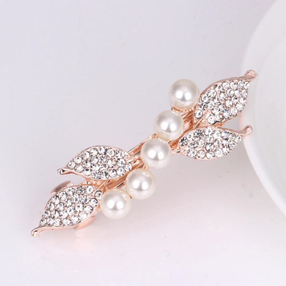 Chic Fashion Metal Leaf Shape Hair Clip Barrettes Rhinestone Pearl Hairpin Barrette Hair Claws Women Hair Styling Tool
Chic Fashion Metal Leaf Shape Hair Clip Barrettes Rhinestone Pearl Hairpin Barrette Hair Claws Women Hair Styling Tool