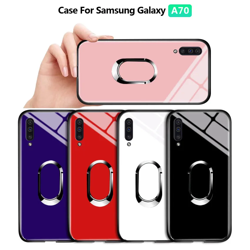 Роскошный чехол с магнитным кольцом держателем для Samsung Galaxy A6 A8 Plus 2018 A750 A730 A530 из