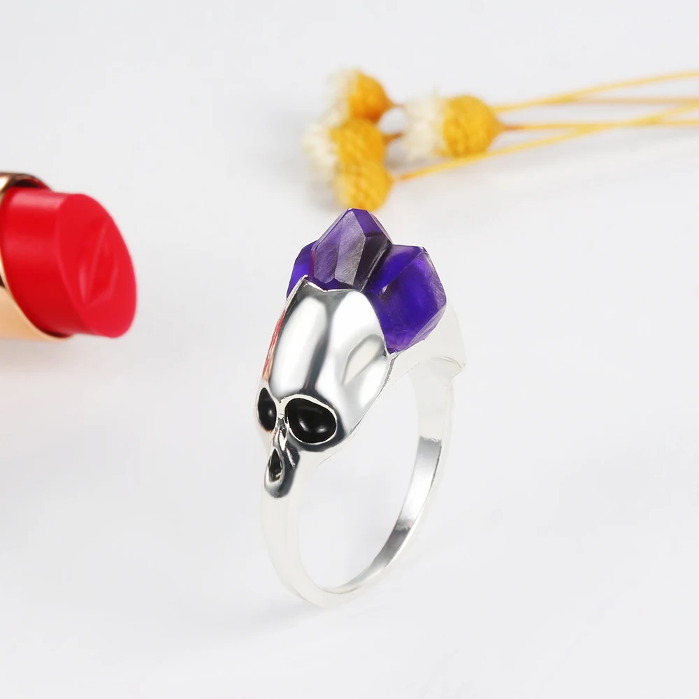 Couple Ring Women Ring Skull Shape Inlaid Purple Cubic Zirconia Romantic Couple Give Girlfriend Surprise Gift Anniversary Gift 
Couple Ring Women Ring Skull Shape Inlaid Purple Cubic Zirconia Romantic Couple Give Girlfriend Surprise Gift Anniversary Gift