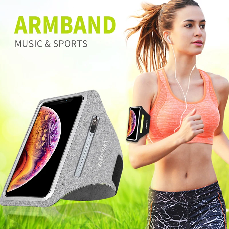 

Zipper Running Sport Armbands For Airpods Pro Belt Hand Pouch For iPhone 12 11 Pro Max XS XR 7 8 Plus Arm Band For Samsung S21 +