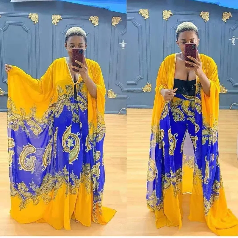 2 Piece Set Women Africa Clothes 2021 African Dashiki New Fashion Two Piece Suit Long Tops + Wide Pants Party Plus Size For Lady
2 Piece Set Women Africa Clothes 2021 African Dashiki New Fashion Two Piece Suit Long Tops + Wide Pants Party Plus Size For Lady