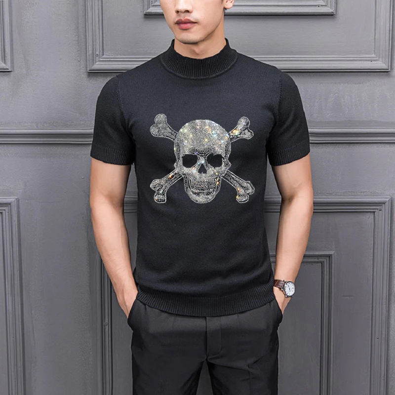 Casual Youth Skull Style Hot Diamond Craft Winter Men's Sweater Fashion Knitted T-Shirt High-Quality Cashmere Pullover
Casual Youth Skull Style Hot Diamond Craft Winter Men's Sweater Fashion Knitted T-Shirt High-Quality Cashmere Pullover