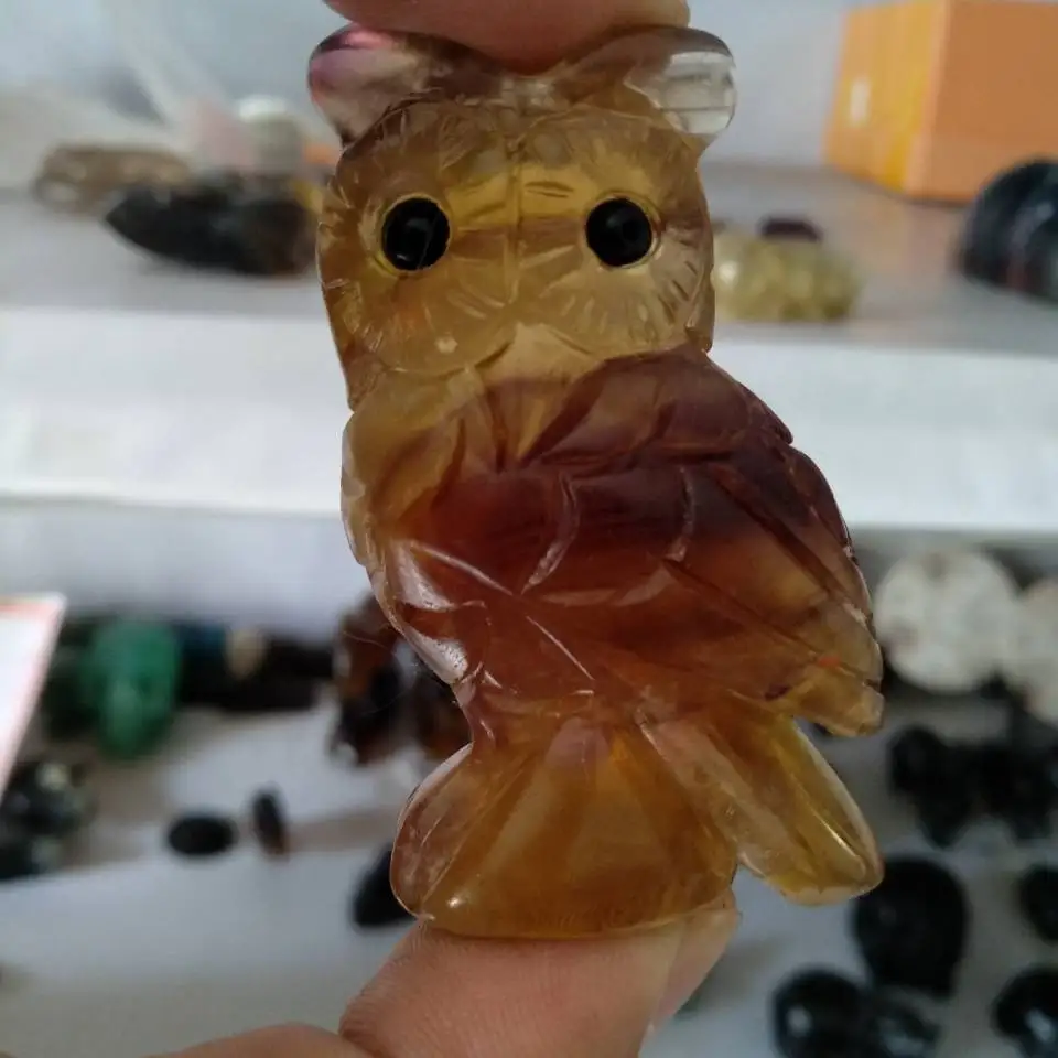 BEST!!! NATURAL Bright-coloured FLUORITE crystal carving Owl healing Crystal animal
BEST!!! NATURAL Bright-coloured FLUORITE crystal carving Owl healing Crystal animal