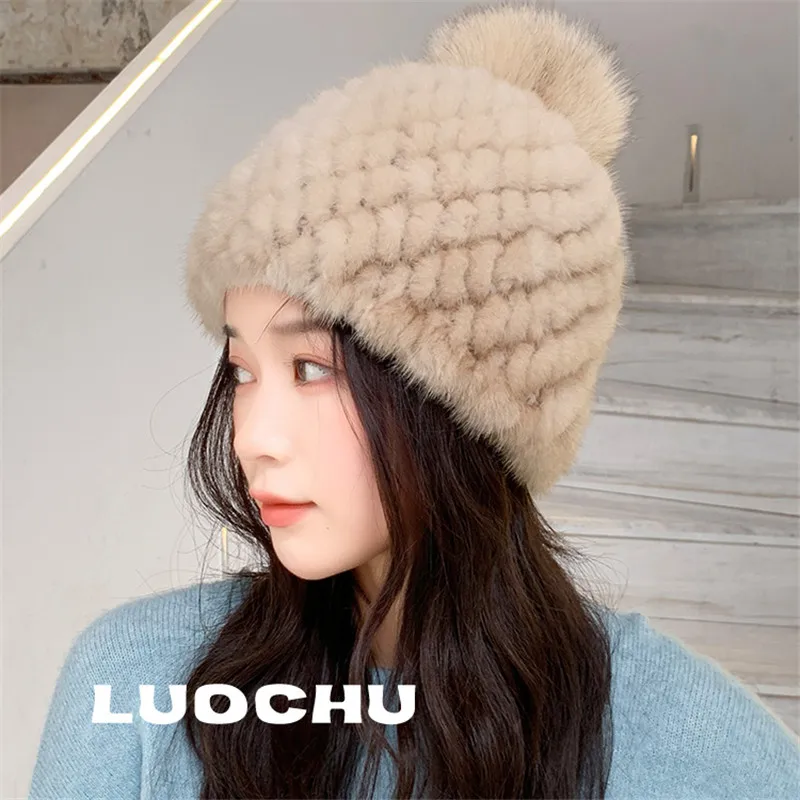 Women's Fur Hats Winter Real Mink Fur Hats Mink Fur Hats Mink Knitted Women's Warm Snow Hats Ladies Elegant Princess Hats Beanie 
Women's Fur Hats Winter Real Mink Fur Hats Mink Fur Hats Mink Knitted Women's Warm Snow Hats Ladies Elegant Princess Hats Beanie