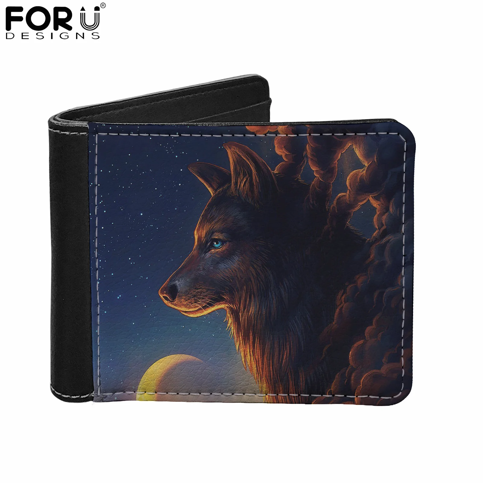 FORUDESIGNS Luxury Men's Card Holder Wallets 3D Wolf Night Sky Design Casual Purse for Male Men PU Leather Men Short Coin Purse 
FORUDESIGNS Luxury Men's Card Holder Wallets 3D Wolf Night Sky Design Casual Purse for Male Men PU Leather Men Short Coin Purse