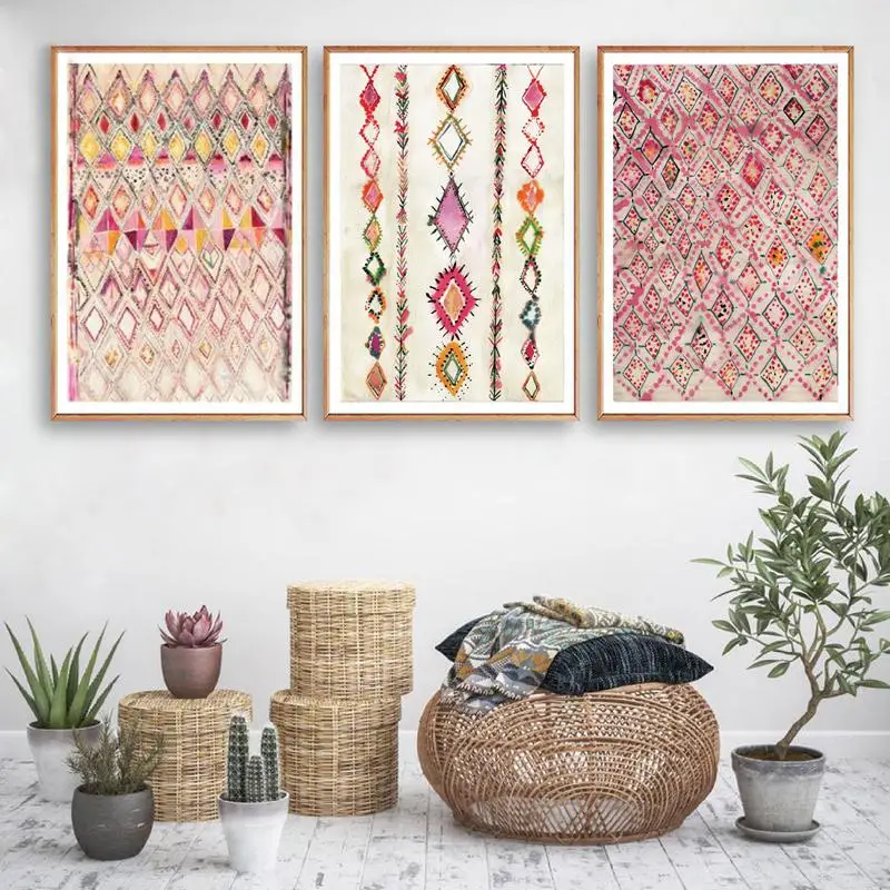 WTQ Moroccan Rug Pink Posters and Prints Eclectic Home Decor Bohemian Art Canvas Painting Pictures Wall Decoration
WTQ Moroccan Rug Pink Posters and Prints Eclectic Home Decor Bohemian Art Canvas Painting Pictures Wall Decoration