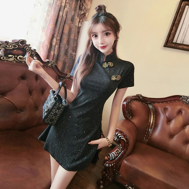 Женское элегантное мини-платье Ципао, винтажное приталенное платье в китайском стиле, платья для вечерние в восточном стиле
Женское элегантное мини-платье Ципао, винтажное приталенное платье в китайском стиле, платья для вечерние в восточном стиле