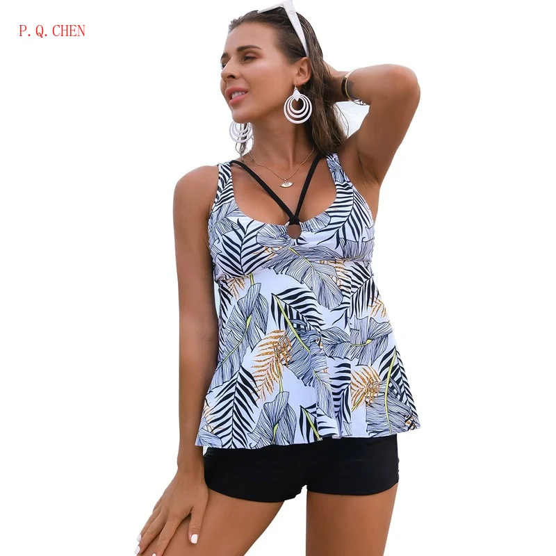 Women's Swimsuit Bikini 2 Piece Sets Sexy Black Print Flat Angle Split Swimwear Female Tankini Beach Large Swimsuit 2021 Summer
Women's Swimsuit Bikini 2 Piece Sets Sexy Black Print Flat Angle Split Swimwear Female Tankini Beach Large Swimsuit 2021 Summer