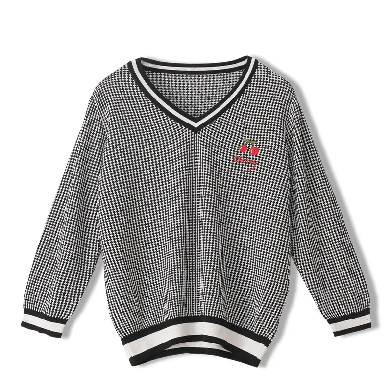 Autumn Winter Long Sleeve Knitting Sweater Women Korean Style Loose V-Neck Fashion Sweet Plaid Pullover Clothes Design Jumpers
Autumn Winter Long Sleeve Knitting Sweater Women Korean Style Loose V-Neck Fashion Sweet Plaid Pullover Clothes Design Jumpers