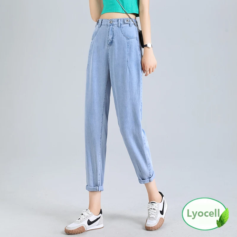 100% Lyocell Tencel Trousers For Female Light Blue Plus Size 5xl Mom Jeans Korean Fashion High Waist Street Capris Denim Pants
100% Lyocell Tencel Trousers For Female Light Blue Plus Size 5xl Mom Jeans Korean Fashion High Waist Street Capris Denim Pants