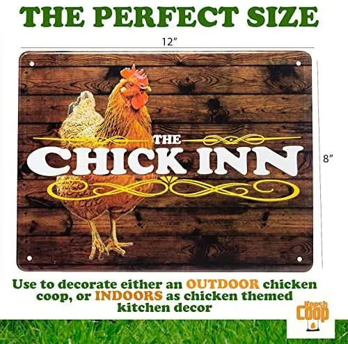 The Chick Inn Chicken coop Signs, 8X12 Aluminum tin Chicken Signs | Chicken coop Supplies | Chicken Accessories for coops
The Chick Inn Chicken coop Signs, 8X12 Aluminum tin Chicken Signs | Chicken coop Supplies | Chicken Accessories for coops