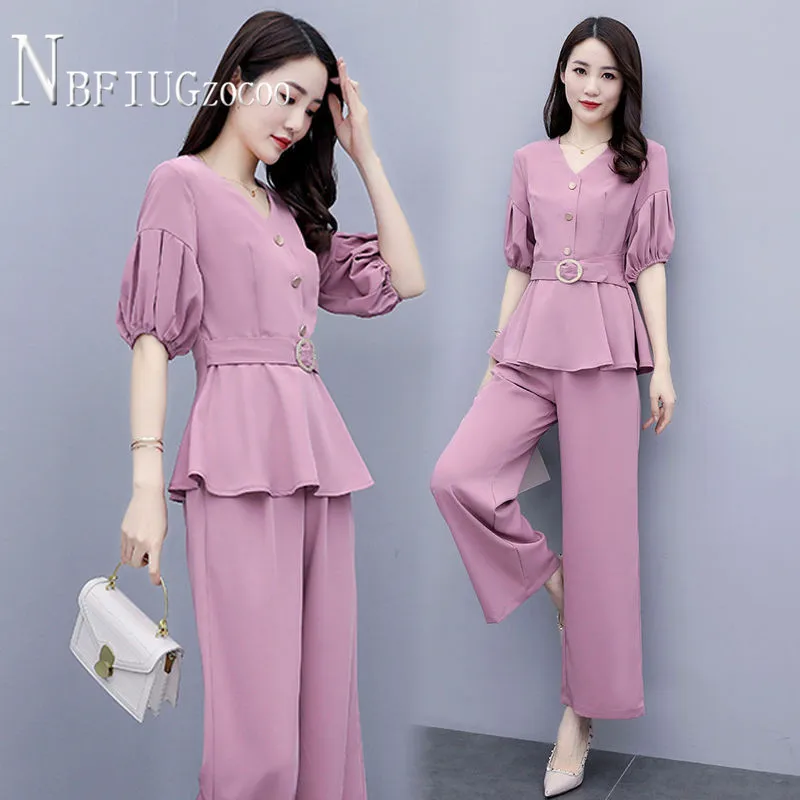 Plus Size Summer 2021 Women Sets Slim Temperament Blouse And Wide Leg Pants Female Sets
Plus Size Summer 2021 Women Sets Slim Temperament Blouse And Wide Leg Pants Female Sets