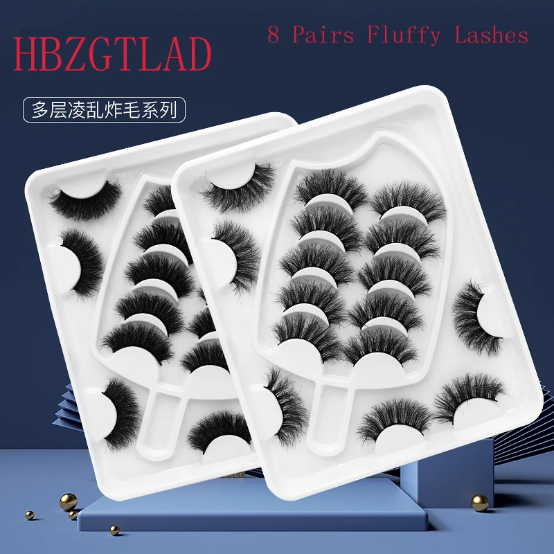 

NEW 8pairs/pack 100% natural Handmade Criss-cross wispy cross fluffy length 10-25mm 3D dramatic volume lashes extension