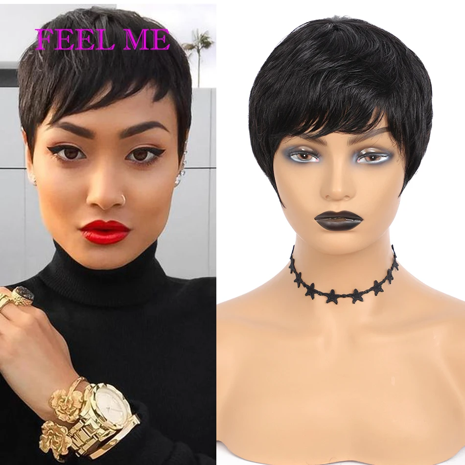 FEEL ME Short Cute Pixie Cut Wigs Straight Hair Peruvian Remy Human Hair Wig For Black Women Natural Short Wig Fast Shipping
FEEL ME Short Cute Pixie Cut Wigs Straight Hair Peruvian Remy Human Hair Wig For Black Women Natural Short Wig Fast Shipping