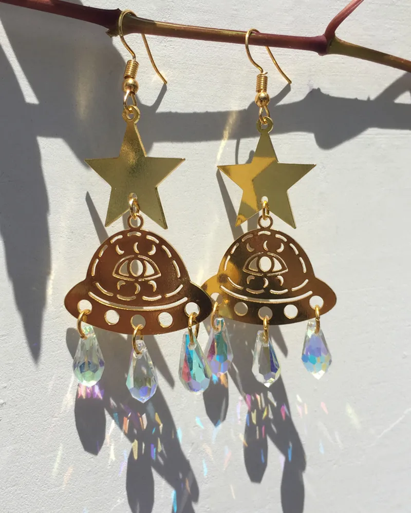 Серьги в виде НЛО-элемент, украшения инопланетянина, научная фантастика, украшения научной фантастики
Серьги в виде НЛО-элемент, украшения инопланетянина, научная фантастика, украшения научной фантастики