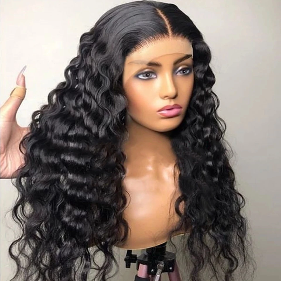 Natural Black Loose Deep Wave Transparent Synthetic Lace Front Wigs Heat Resistant Fiber Headband Wigs T Part Wet And Wavy Curly
Natural Black Loose Deep Wave Transparent Synthetic Lace Front Wigs Heat Resistant Fiber Headband Wigs T Part Wet And Wavy Curly