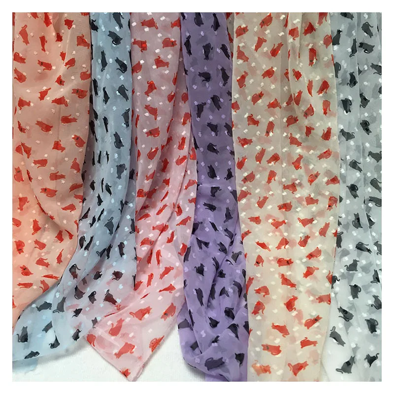 Swiss Dot Cartoon Cat Printed Chiffon Fabric Tulle Mesh Materials for Dresses Sewing Woman Blouse and Curtain DIY Crafts
Swiss Dot Cartoon Cat Printed Chiffon Fabric Tulle Mesh Materials for Dresses Sewing Woman Blouse and Curtain DIY Crafts