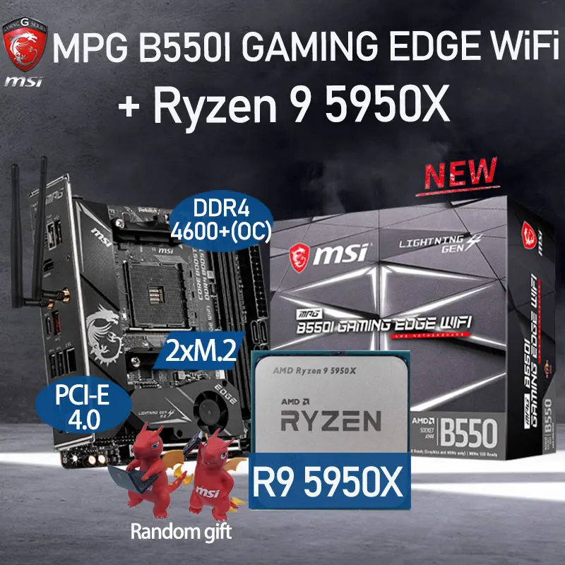 MSI MPG B550I игровой аксессуар для компьютера и AMD Ryzen 9 5950X Combo DDR4 64 Гб M.2 B550 Placa-MOM AM4 Mini-ITX AMD B550
MSI MPG B550I игровой аксессуар для компьютера и AMD Ryzen 9 5950X Combo DDR4 64 Гб M.2 B550 Placa-MOM AM4 Mini-ITX AMD B550