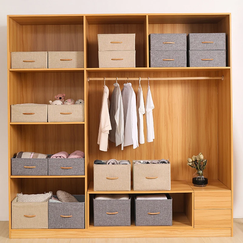 Large folding Clothing Storage Bins Eco-friendly Rangement Drawer Sundries Organizers with Wooden Handle for Chest of Drawer
Large folding Clothing Storage Bins Eco-friendly Rangement Drawer Sundries Organizers with Wooden Handle for Chest of Drawer