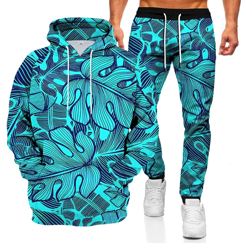 2021 New Fashion Long Sleeve Hooded Sweater 2 Piece Set Men's Sportswear Leaf 3D Printed Hoodie Pants Sports Suit
2021 New Fashion Long Sleeve Hooded Sweater 2 Piece Set Men's Sportswear Leaf 3D Printed Hoodie Pants Sports Suit