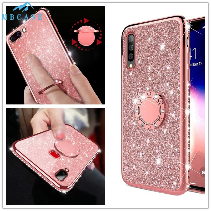 Силиконовый чехол с кольцом-подставкой для OPPO A53S A52 A72 A92 A91 A93 A83 A71 Стразы A12S A5S A9 2020