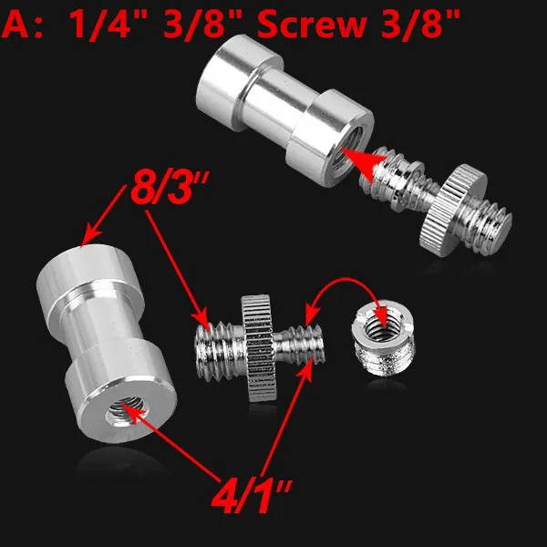 10sets 3 in 1 Chrome-plated steel 1/4" - 3/8" Screw 3/8" Spigot Stud Convert Adapter Kit for SLR Camera Tripod
10sets 3 in 1 Chrome-plated steel 1/4" - 3/8" Screw 3/8" Spigot Stud Convert Adapter Kit for SLR Camera Tripod