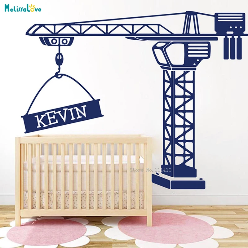 Large Custom Name Construction Tower Crane Wall Decals Personalized Truck Vinyl Cute Sticker for Kid Boys Unique Gift YT2827
Large Custom Name Construction Tower Crane Wall Decals Personalized Truck Vinyl Cute Sticker for Kid Boys Unique Gift YT2827