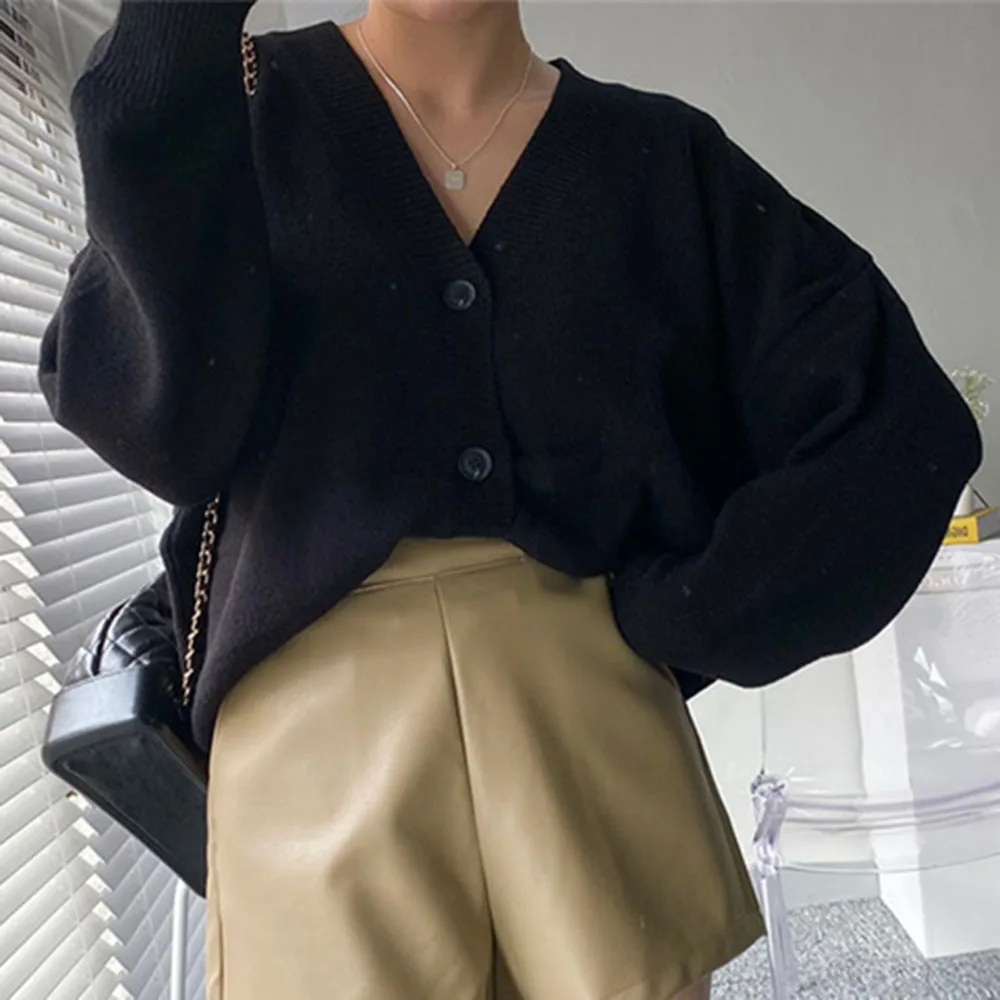Autumn Winter Women Sweater Korean Fashion Loose V-neck Long Sleeve Solid Color Knitted Cardigan Coat Women Casual 2021 New
Autumn Winter Women Sweater Korean Fashion Loose V-neck Long Sleeve Solid Color Knitted Cardigan Coat Women Casual 2021 New