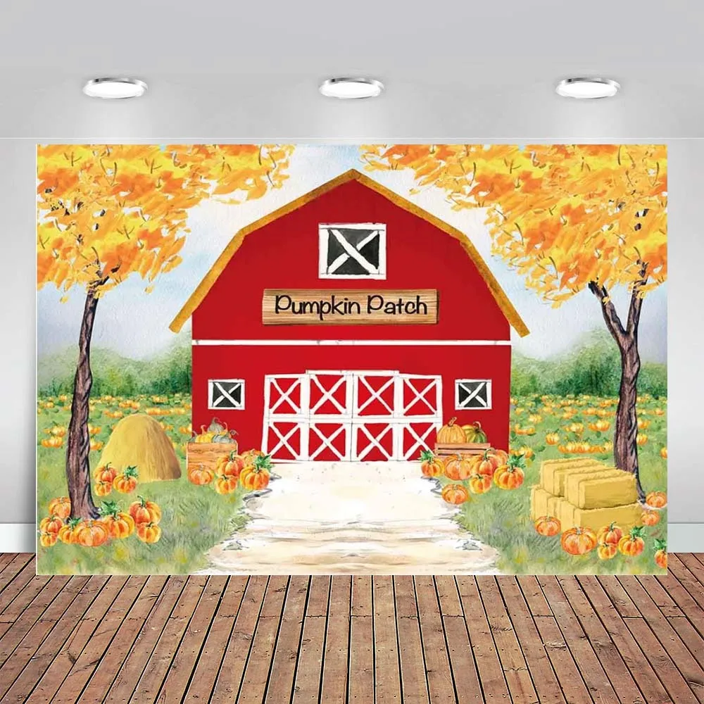 Fall Red Farm Backdrop for Photography Watercolor Autumn Great Pumpkin Patch Halloween Farmland Children Birthday Background
Fall Red Farm Backdrop for Photography Watercolor Autumn Great Pumpkin Patch Halloween Farmland Children Birthday Background