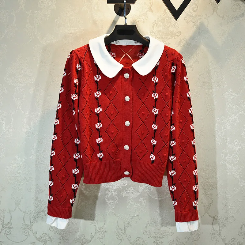 Autumn and Winter New Short Knit Small Cardigan French Sweet Temperament New Year Red Slim Sweater Jacket Women Long Sweater
Autumn and Winter New Short Knit Small Cardigan French Sweet Temperament New Year Red Slim Sweater Jacket Women Long Sweater