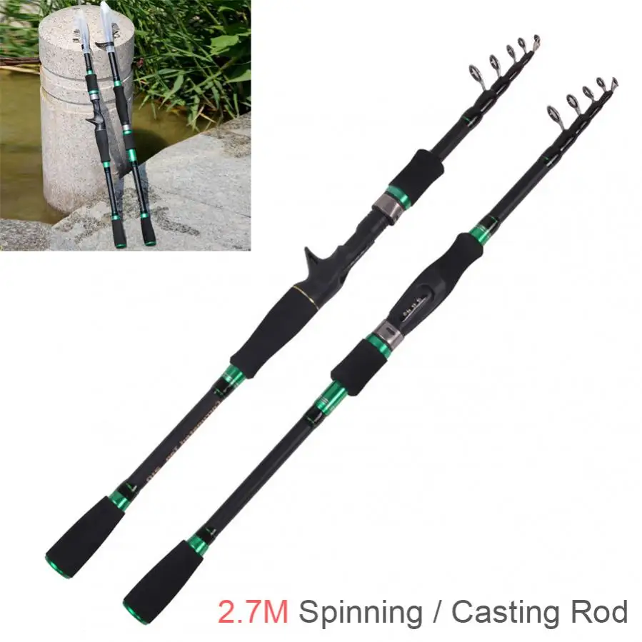 2.7m Carbon Fiber Lure Fishing Rod Spinning Casting Rod 7 Sections Telescopic Ultra Light Travel Fishing Pole
2.7m Carbon Fiber Lure Fishing Rod Spinning Casting Rod 7 Sections Telescopic Ultra Light Travel Fishing Pole