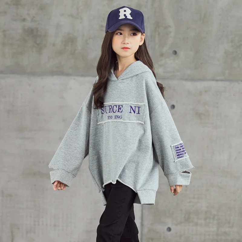 Children's Hoodies Ripped Letter Fashion Girls Cotton Sweatshirt Loose Pullovers With Hood Tops Kids Clothes Casual 10 12 14 16T
Children's Hoodies Ripped Letter Fashion Girls Cotton Sweatshirt Loose Pullovers With Hood Tops Kids Clothes Casual 10 12 14 16T