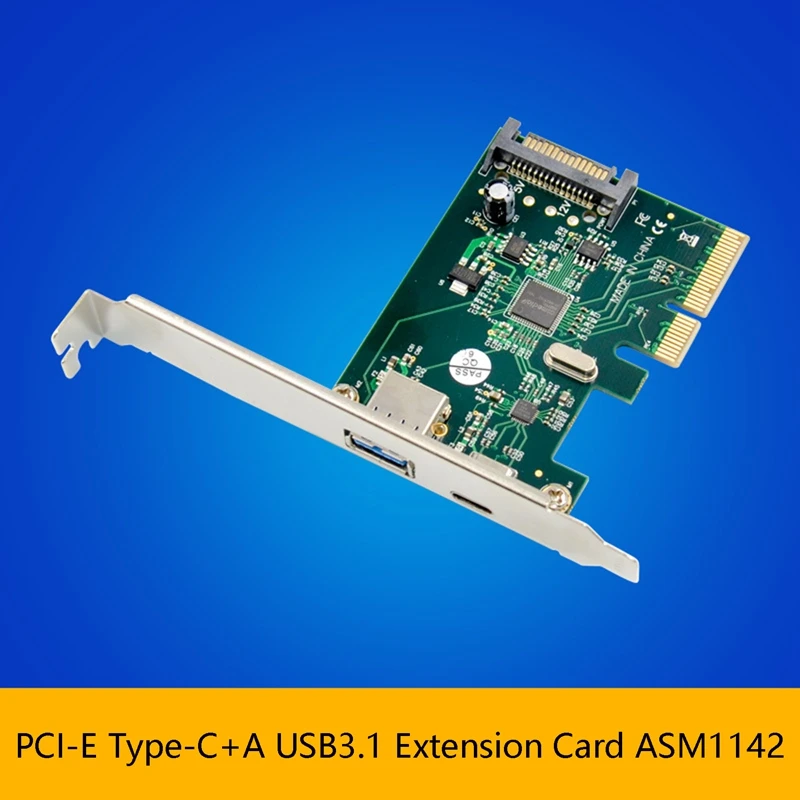 PCI-E X4 Riser Card ASM1142 TYPE-C+A USB 3.1 Expansion Card TYPE-C+A Adapter Card SATA Power Supply for Printer Scanner
PCI-E X4 Riser Card ASM1142 TYPE-C+A USB 3.1 Expansion Card TYPE-C+A Adapter Card SATA Power Supply for Printer Scanner