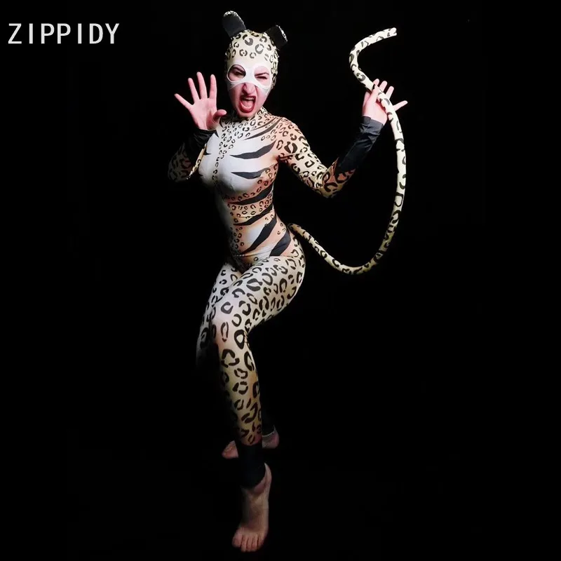 2019 Leopard Pattern Cat Cosplay Jumpsuit Women Singer Bodysuit Stage Outfit Dance Prom Bar Model Show Outfit
2019 Leopard Pattern Cat Cosplay Jumpsuit Women Singer Bodysuit Stage Outfit Dance Prom Bar Model Show Outfit