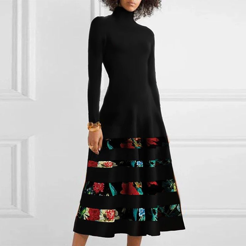 Winter Turtleneck Patchwork Women Abstract Printed Vintage Dress Autumn Stripe Party Dresses Female Elegant Long Sleeves Dress
Winter Turtleneck Patchwork Women Abstract Printed Vintage Dress Autumn Stripe Party Dresses Female Elegant Long Sleeves Dress