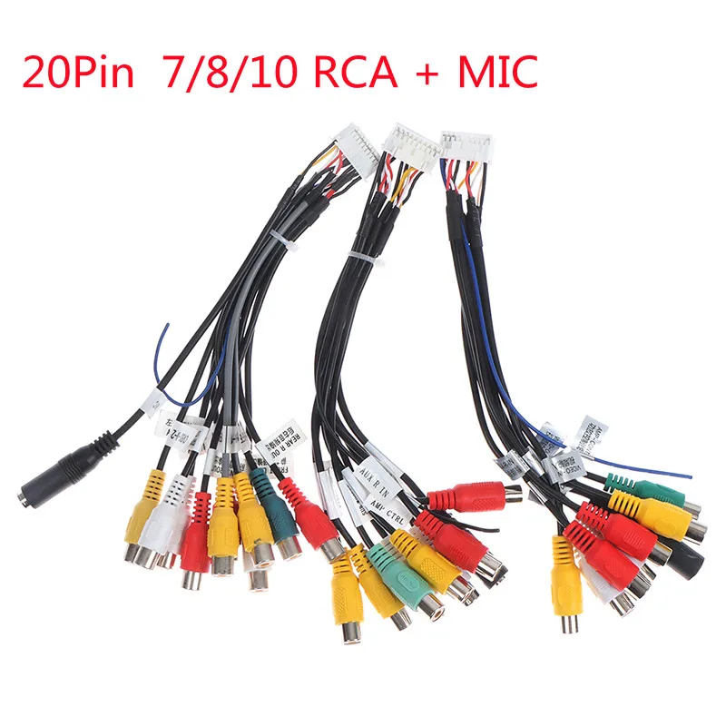 20 Pin Plug Universal Car Stereo Radio RCA Output Wire Wiring Adaptor Cable With Microphone Video Output/input Audio Subwoofer
20 Pin Plug Universal Car Stereo Radio RCA Output Wire Wiring Adaptor Cable With Microphone Video Output/input Audio Subwoofer