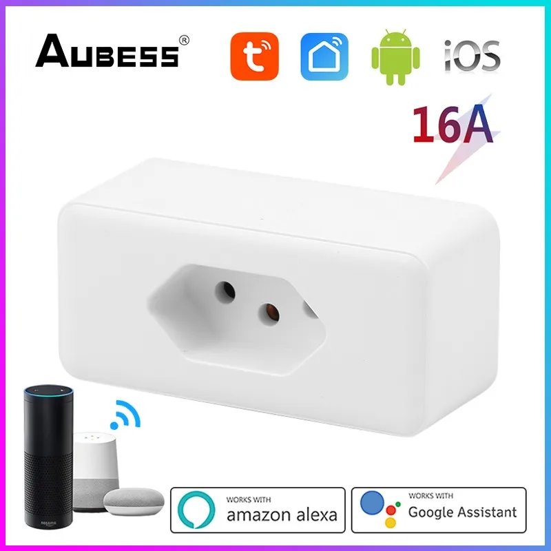 Aubess 16A 10A Tuya Smart Wifi Brazil Power Plug Smart Home Wifi Wireless Timing Socket Works With Alexa Google Home Tuya App
Aubess 16A 10A Tuya Smart Wifi Brazil Power Plug Smart Home Wifi Wireless Timing Socket Works With Alexa Google Home Tuya App