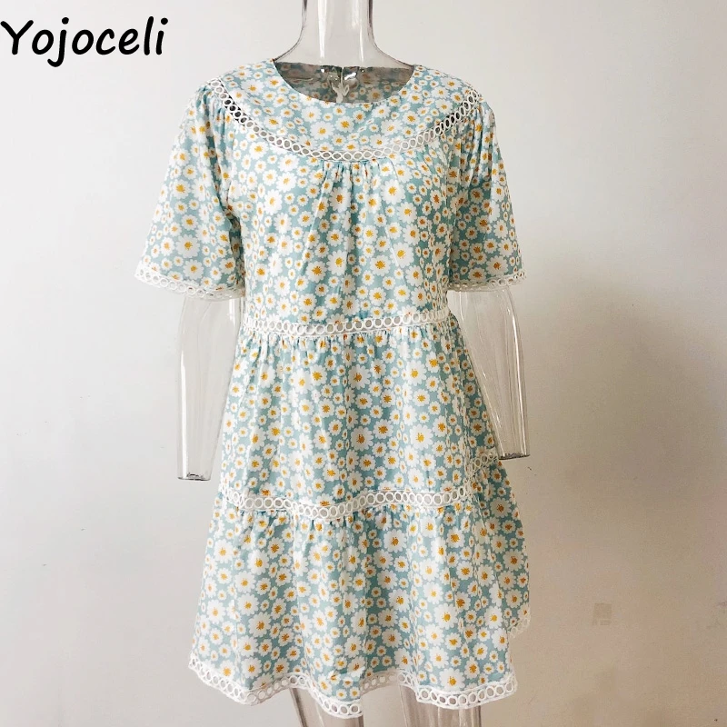 Yojoceli Elegant boho beach floral print dress women Summer sexy loose daisy dress Casual hollow out mini dress vestidos
Yojoceli Elegant boho beach floral print dress women Summer sexy loose daisy dress Casual hollow out mini dress vestidos