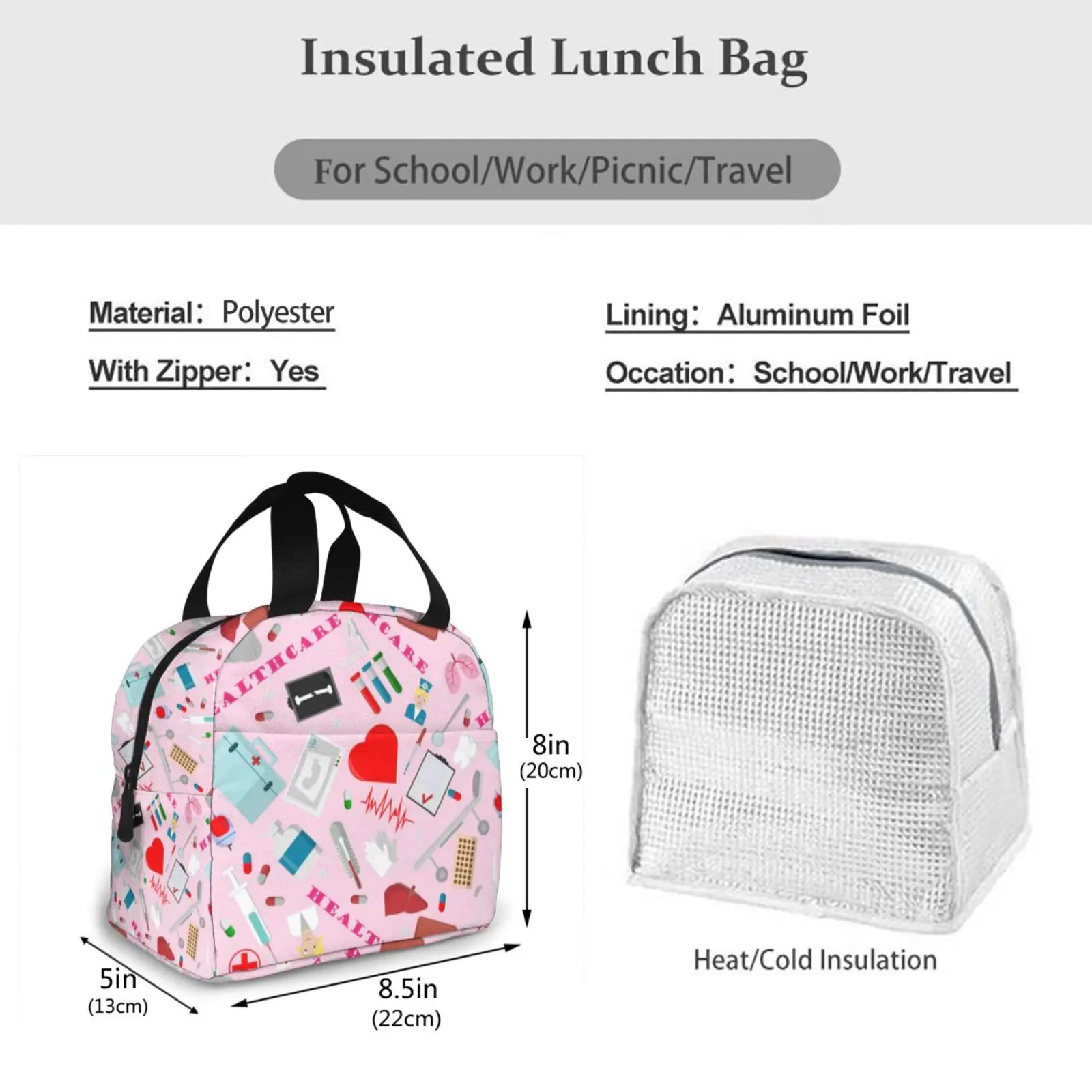 Noisydesigns Nuring Pattern Lunch Box Tote Bag Food Fresh Thermal Insulated Cooler For Children Kids Student School Picnic
Noisydesigns Nuring Pattern Lunch Box Tote Bag Food Fresh Thermal Insulated Cooler For Children Kids Student School Picnic
