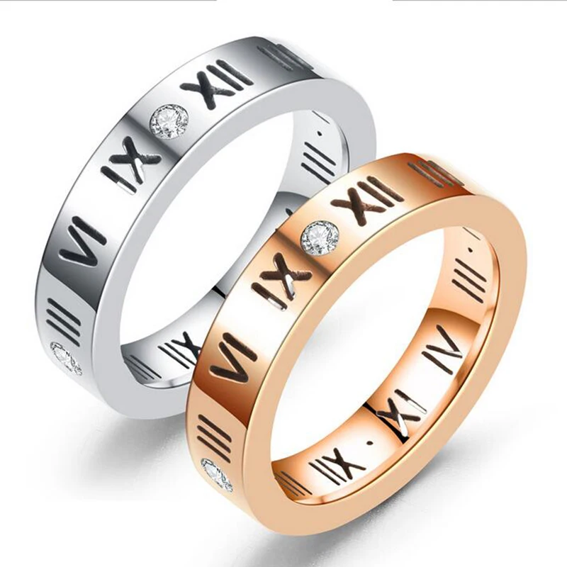 Европейский и американский бренд римские цифры кольца для женщин Свадебные