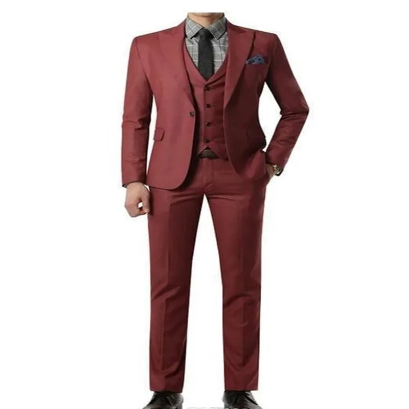 2022 Fashion Design Burgundy Peaked Lapel Single Button Men Suit Custom Made Wedding Groom Formal Slim Fit Tuxedos 3 Pieces
2022 Fashion Design Burgundy Peaked Lapel Single Button Men Suit Custom Made Wedding Groom Formal Slim Fit Tuxedos 3 Pieces