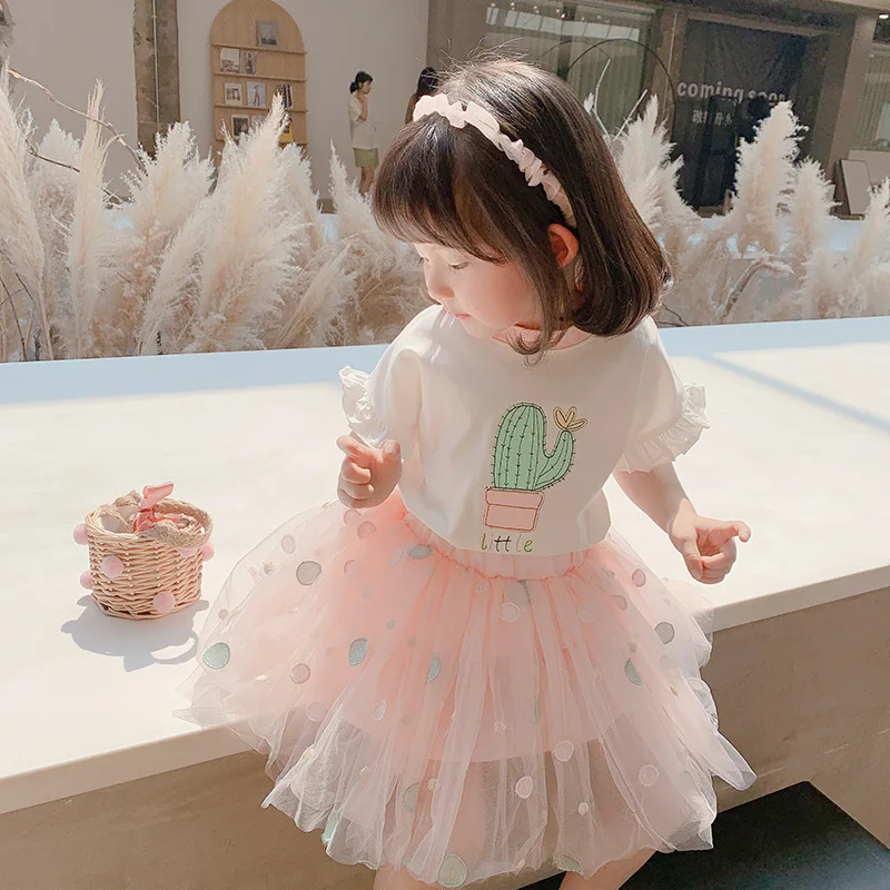Summer Girls Clothing Sets Cute Cartoon Bow T-Shirt+Lovely Tulle Princess Skirt New Style Children Kids Elegant Costumes 2Pcs
Summer Girls Clothing Sets Cute Cartoon Bow T-Shirt+Lovely Tulle Princess Skirt New Style Children Kids Elegant Costumes 2Pcs
