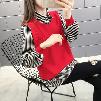 2020 new autumn and winter sweaters for women, two pieces of stitching top, loose spring and autumn bottoming top
2020 new autumn and winter sweaters for women, two pieces of stitching top, loose spring and autumn bottoming top